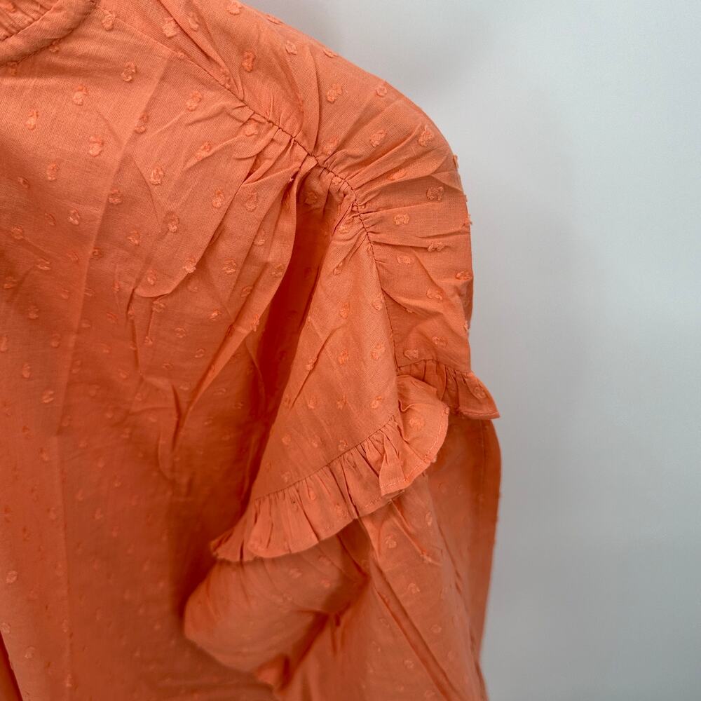 CLEOBELLA NWT Evereve Phoenix Puff Long Sleeve Organic Cotton Blouse Coral // M - Picture 11 of 16